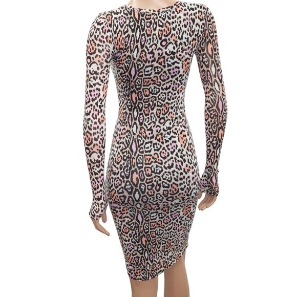 BCBG Maxarzria Bodycon Leopard Animal Print Mini Dress XS - Picture 6 of 8